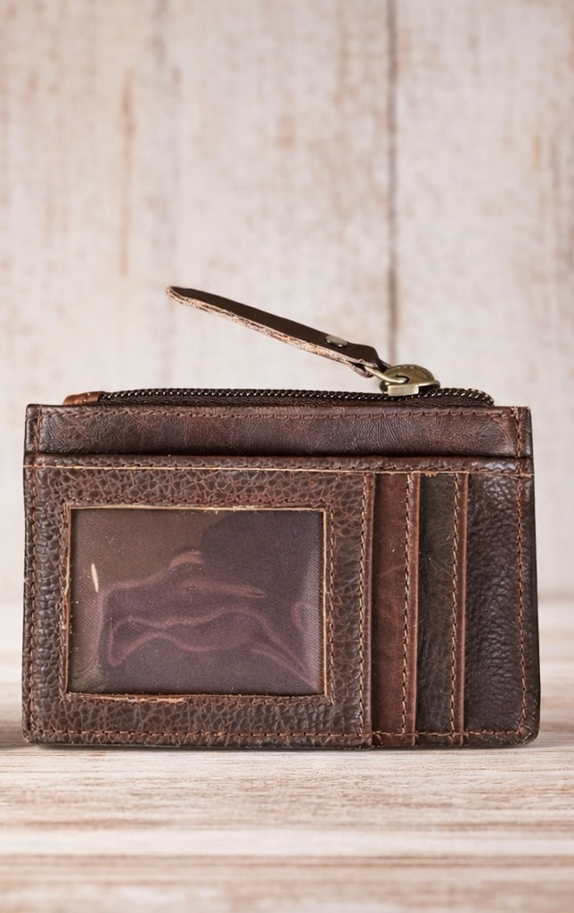 Tooled Leather & Cowhide Coin Purse