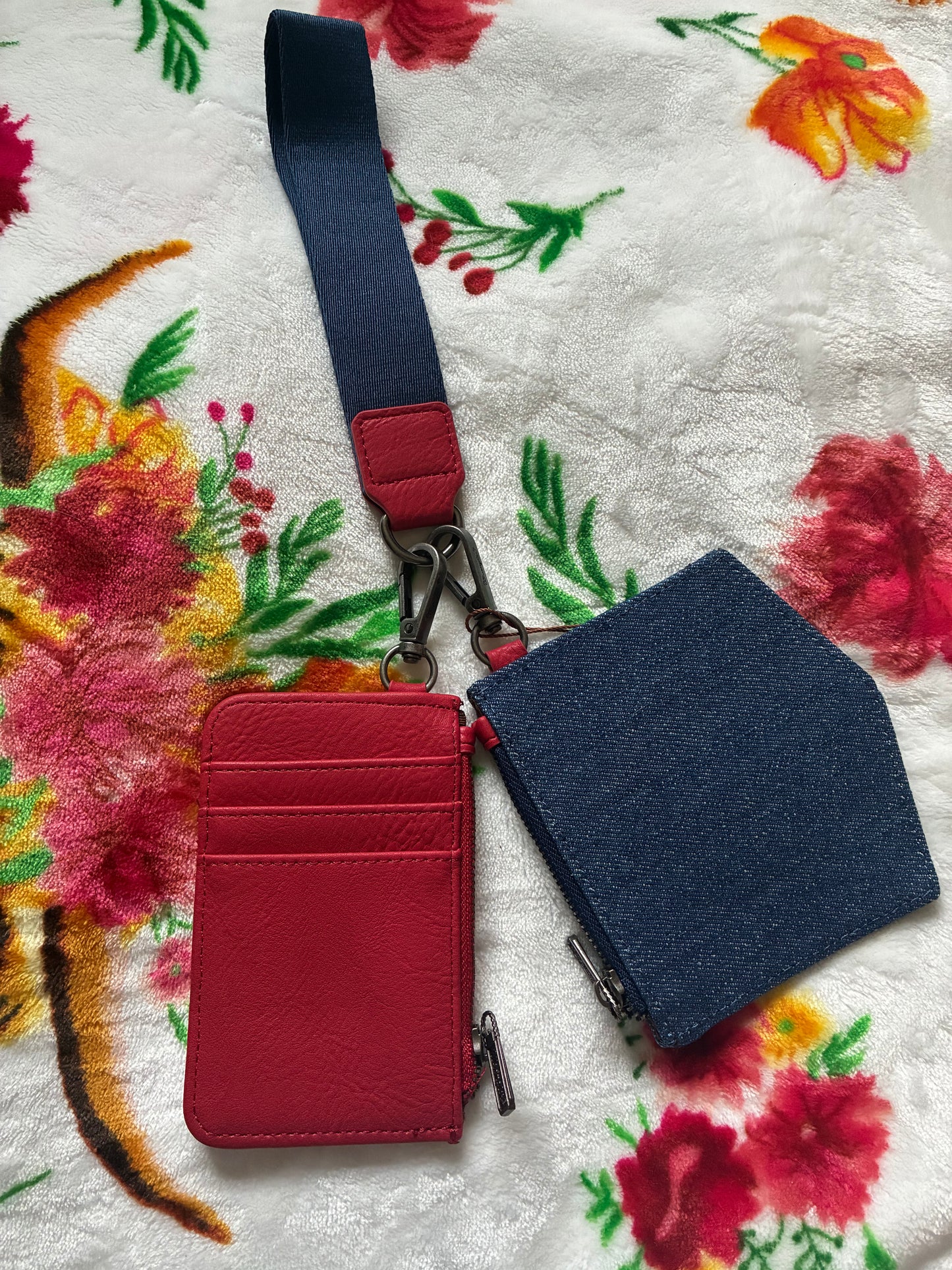 Wrangler Logo “W” Embroidered Dual Pouch Wristlet