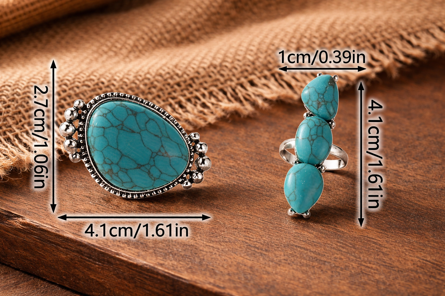 Turquoise Two-Piece Ring Set