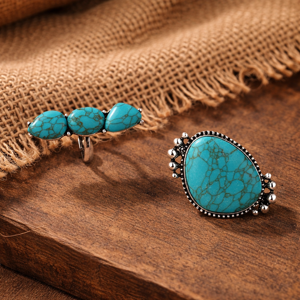 Turquoise Two-Piece Ring Set