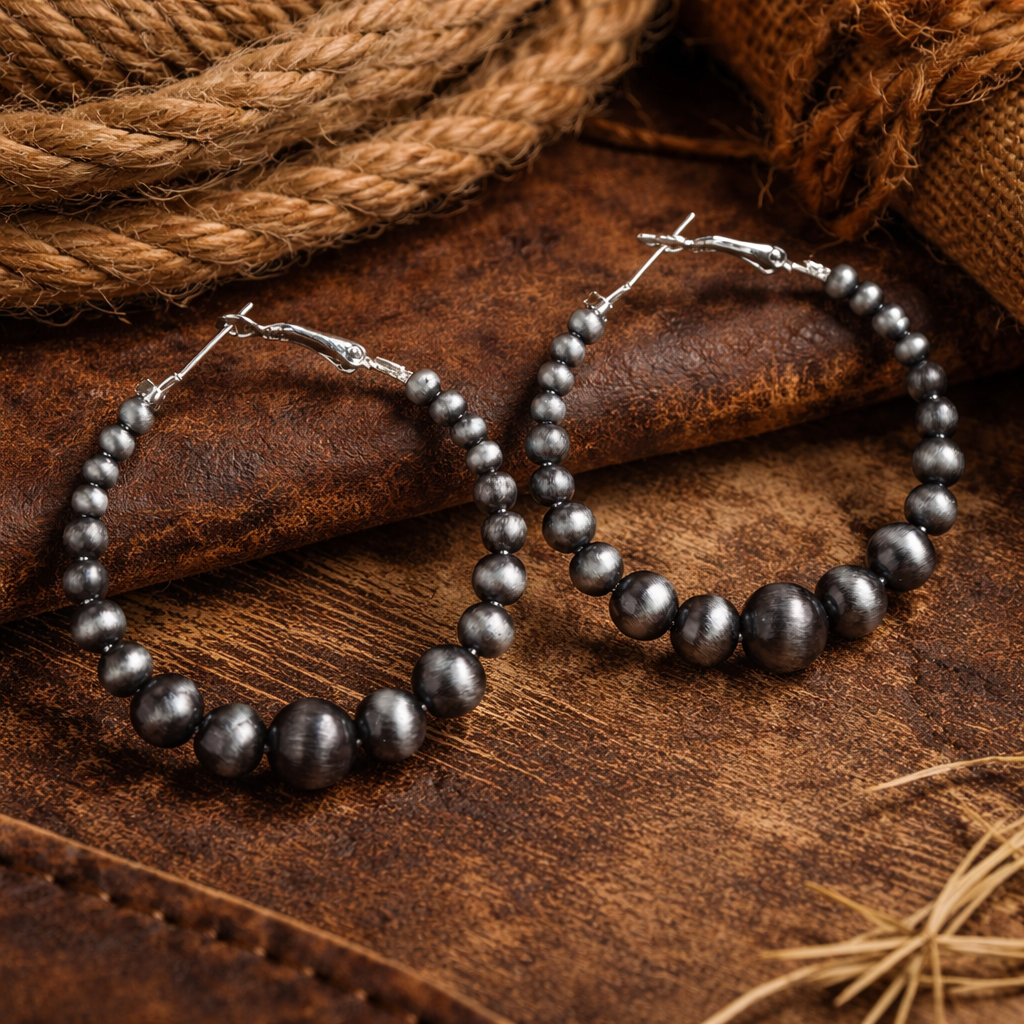 Beaded Hoop Earrings